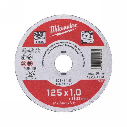 Milwaukee Vágókorong fémre 125x1,0x22,2mm egyenes SCS 41